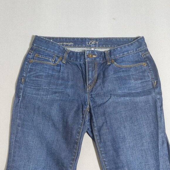 LOFT Ann Taylor Jeans women's size 4 P  curvy straight ink blue colour - Picture 2 of 14